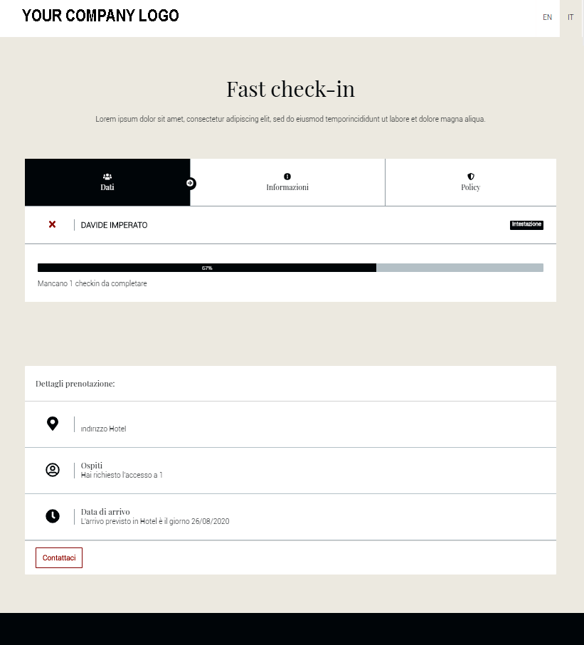 Dati - Web Check-in HSM #webcheckin